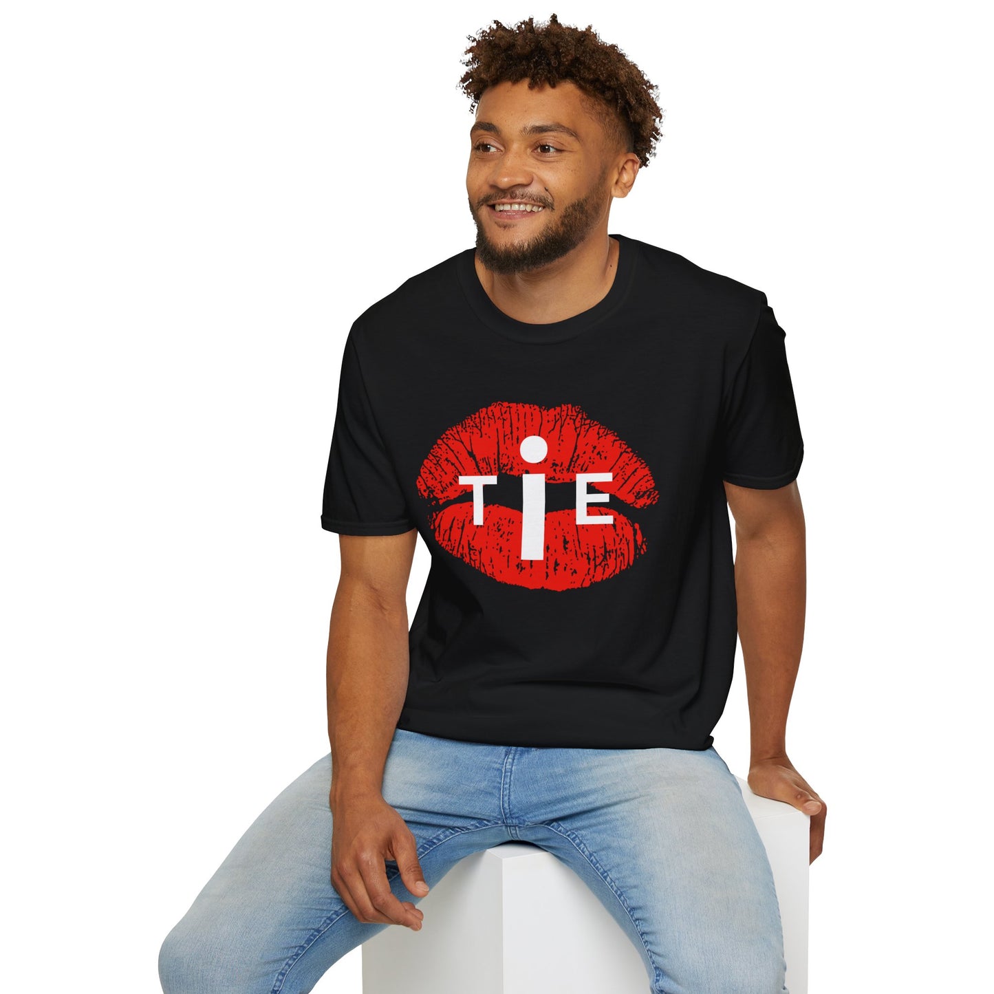 Lip Print (W) 'TIE' Graphic T-Shirt