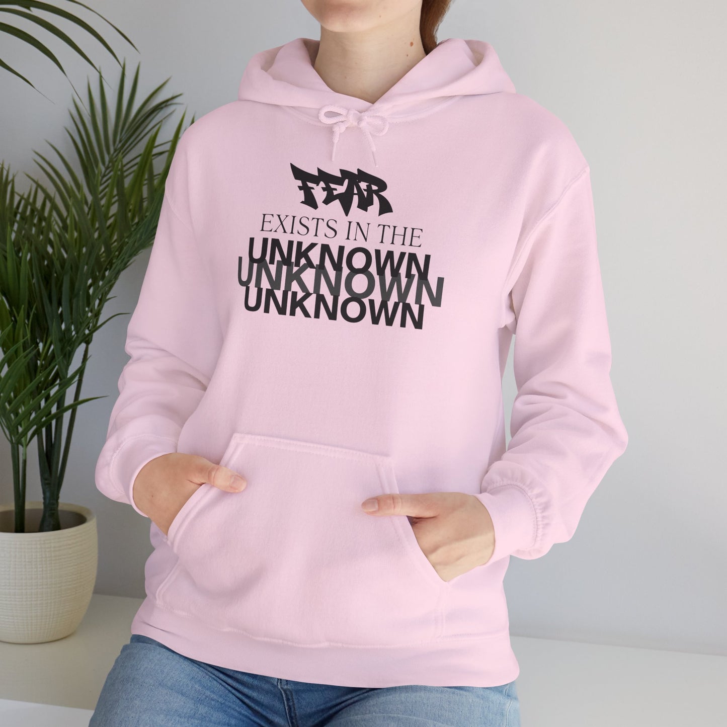 Exist in the Known Hoodie — Minimalist Typography Unisex Pullover