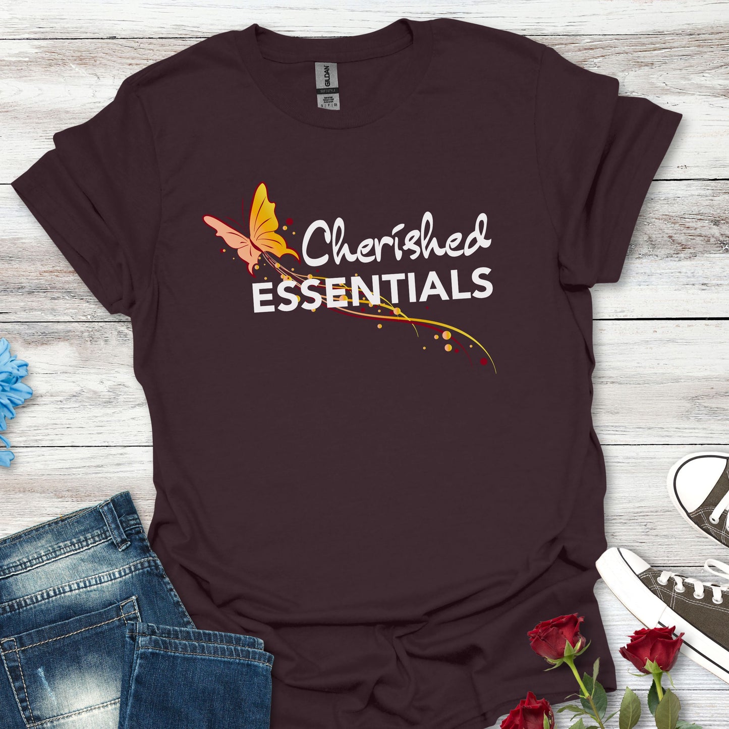 Cherished Essentials T-Shirt For Her – Butterfly Graphic Tee