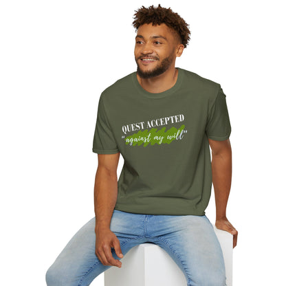 Quest Accepted "Against My will" T-Shirt — Gamers & RPG Fans Adventure Tee