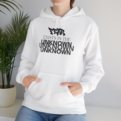 Exist in the Known Hoodie — Minimalist Typography Unisex Pullover