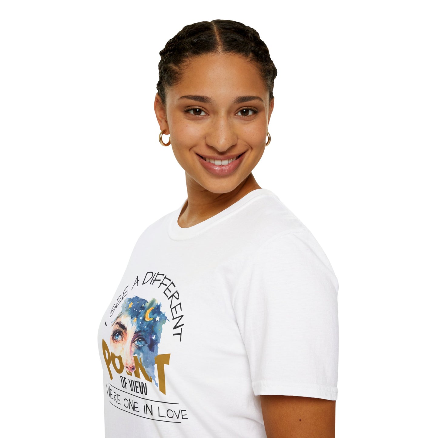 T-Shirt — "I See a Different Point of View" Artistic Face Graphic Tee