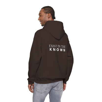 Exist in the Known Hoodie — Minimalist Typography Unisex Pullover