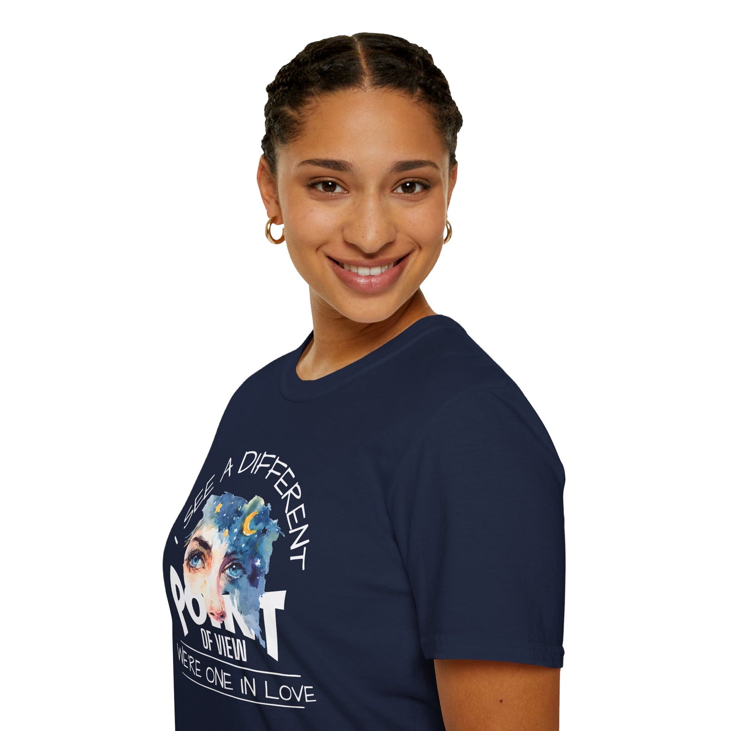 T-Shirt — "I See a Different Point of View" Artistic Face Graphic Tee