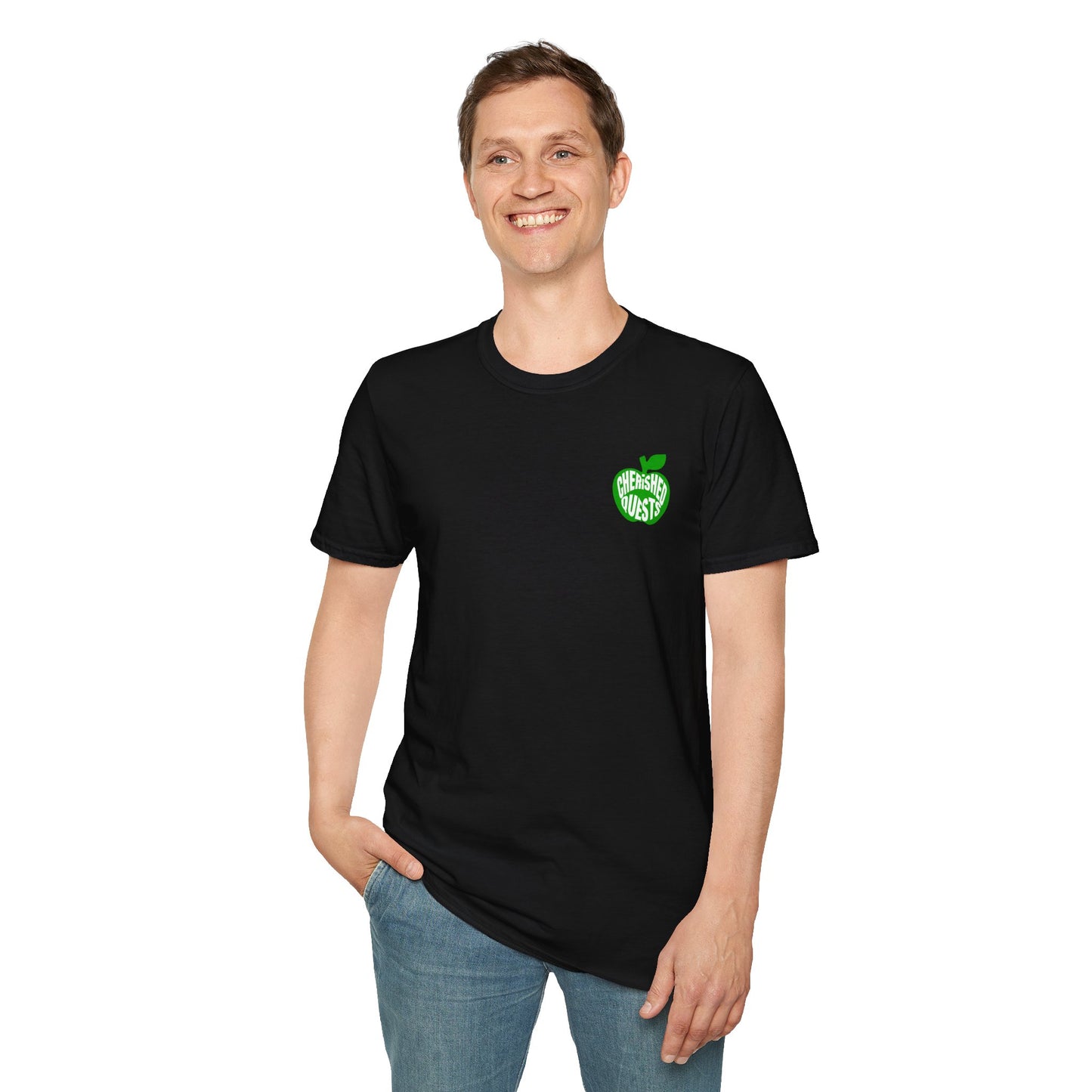 Apple of My Heart T-Shirt — Green Apple Graphic "Cherished Quests" Tee