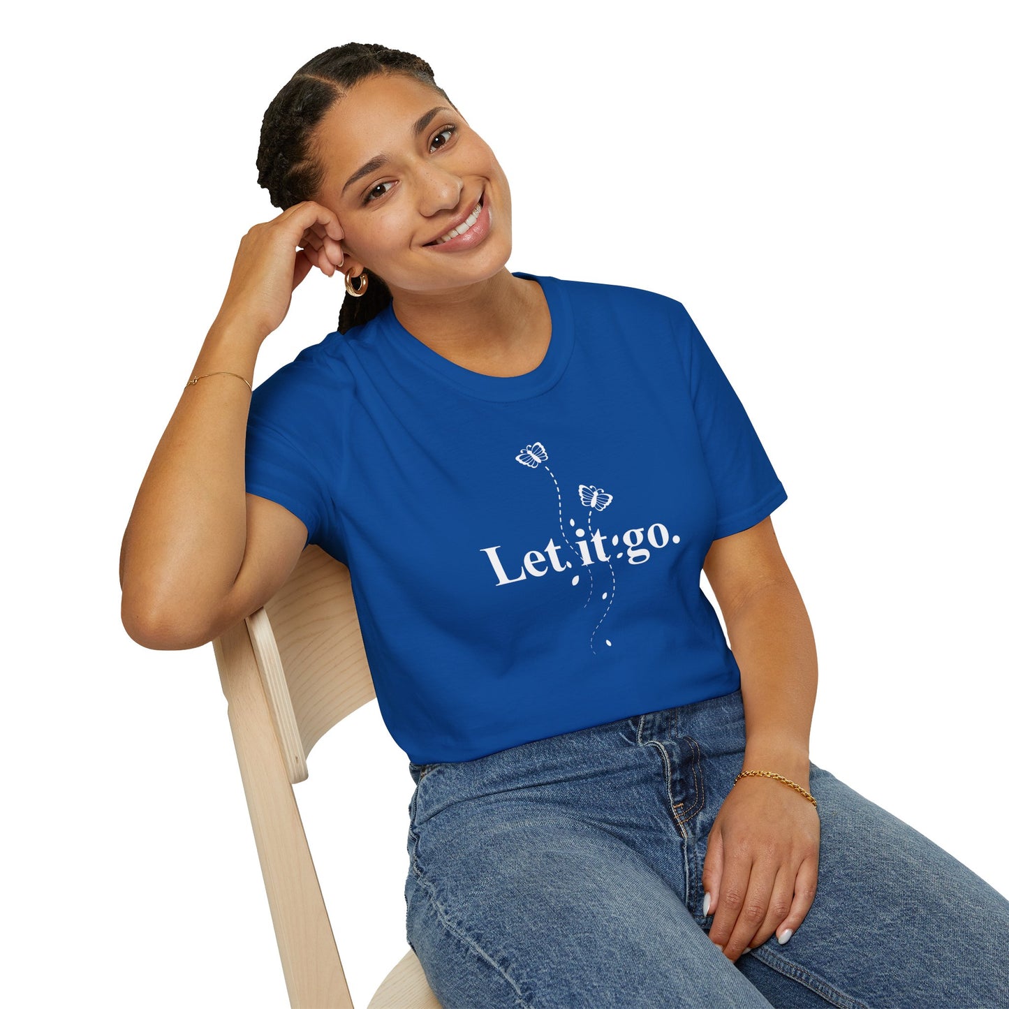 Let it go T-Shirt — Minimalist Inspirational Tee with Butterfly Design