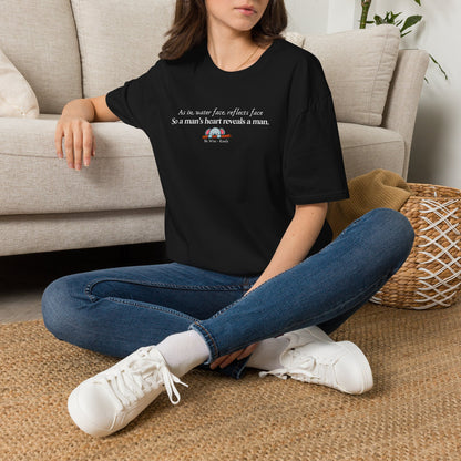 “As in water face reflects face, So a man’s heart reveals a man” Inspirational Quote Tee