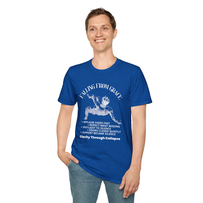 Falling From Grace Graphic T-Shirt – 'Clarity Through Collapse' Vintage Angel Tee
