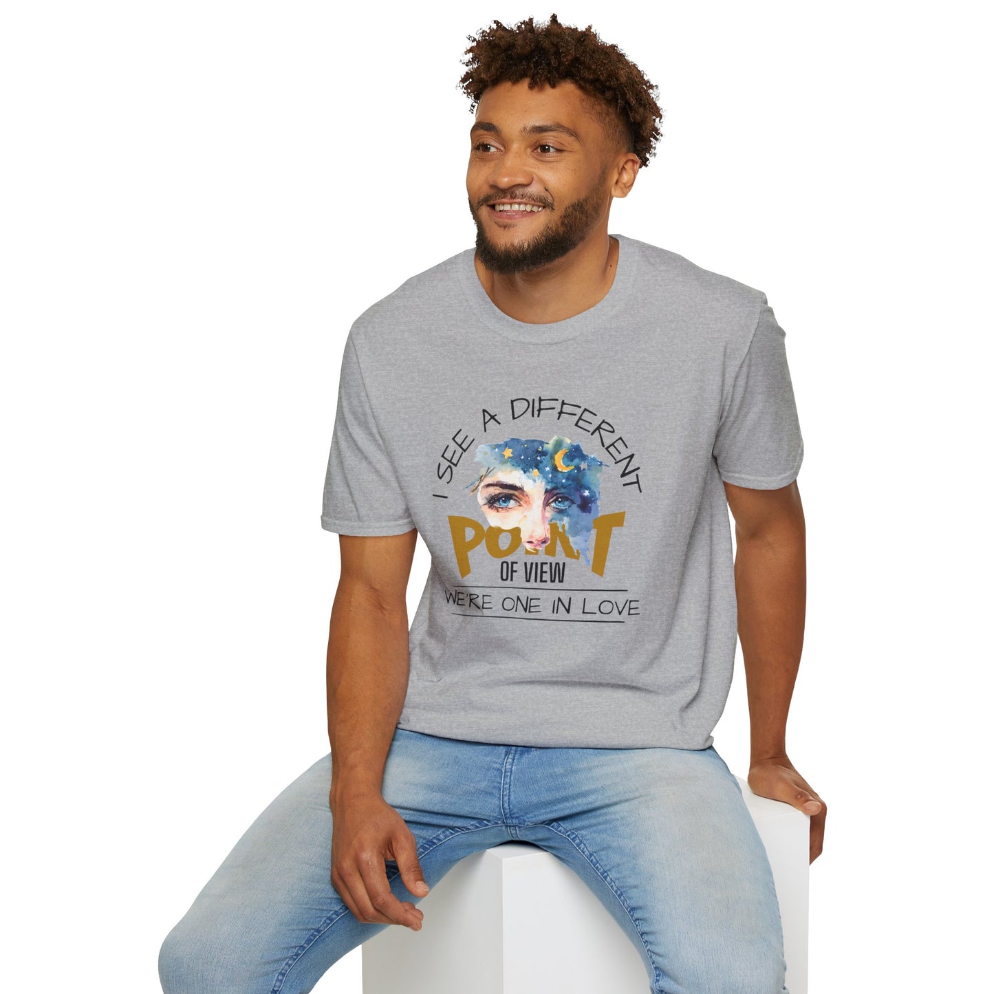 T-Shirt — "I See a Different Point of View" Artistic Face Graphic Tee