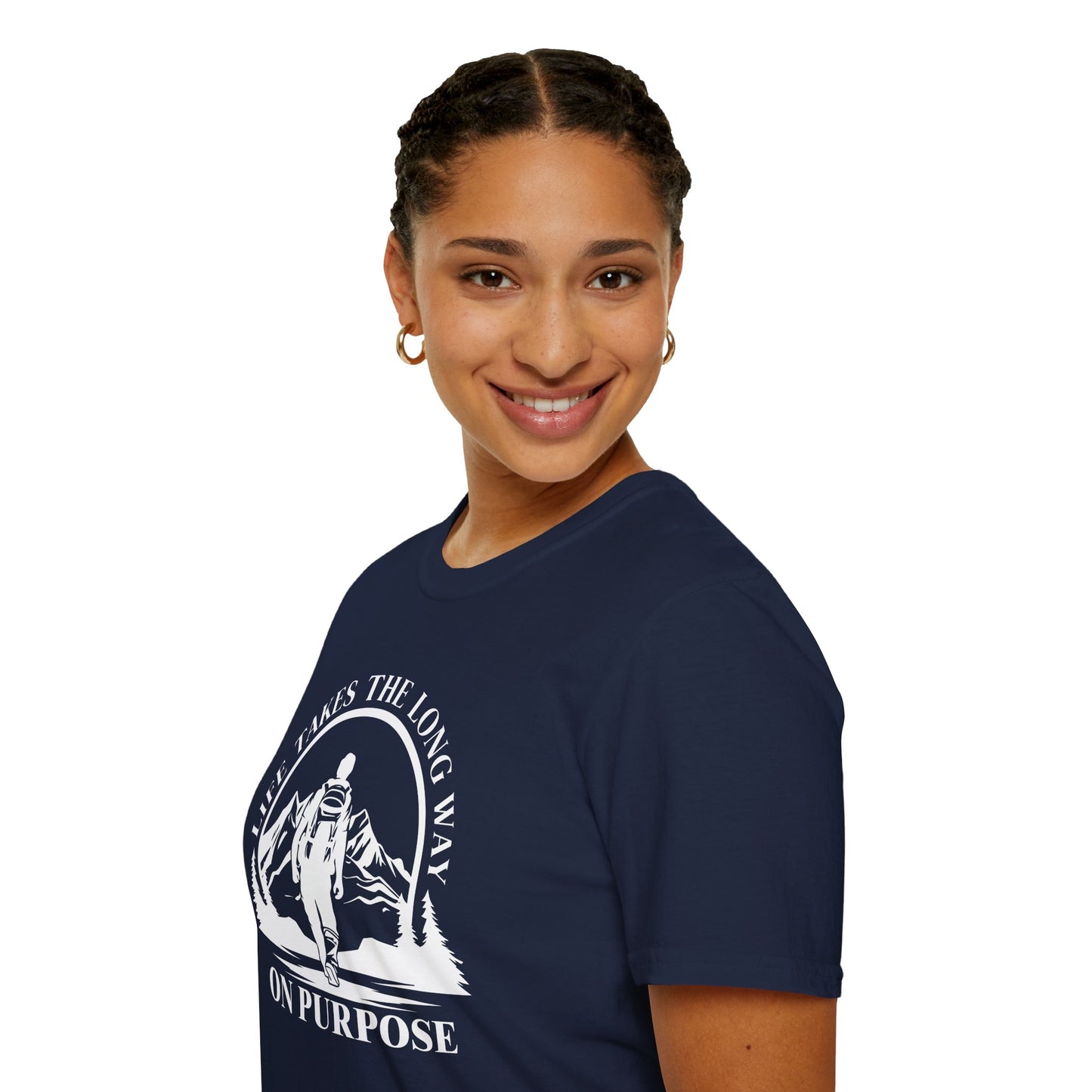 Life Takes The Long Way On Purpose T-Shirt — Mountain Path Purpose Design