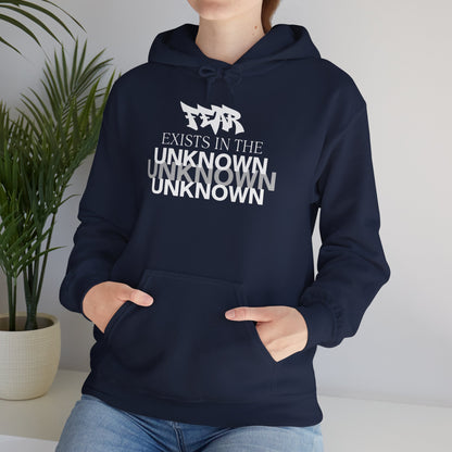 Exist in the Known Hoodie — Minimalist Typography Unisex Pullover