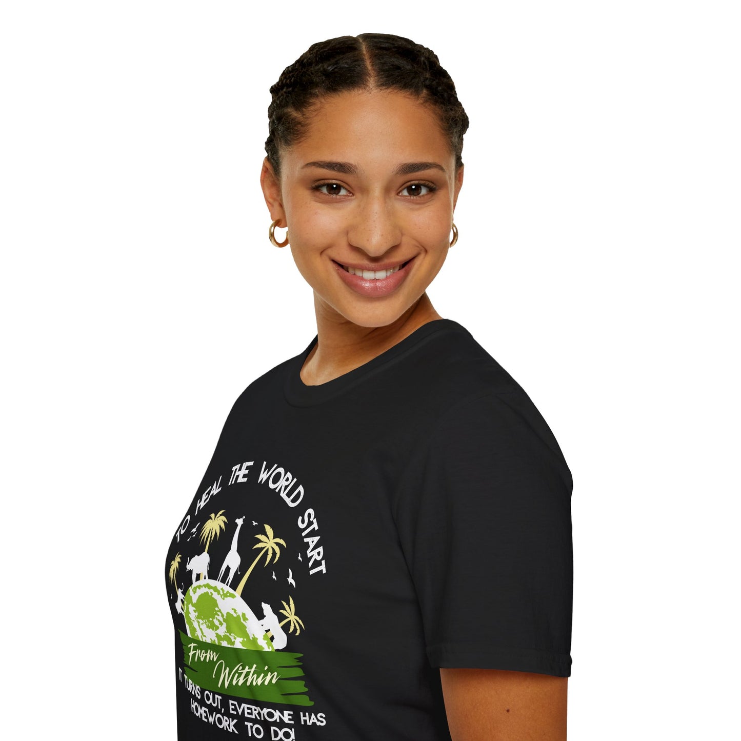 T-Shirt — "To Heal the World Start From Within" Earth Day Graphic Tee