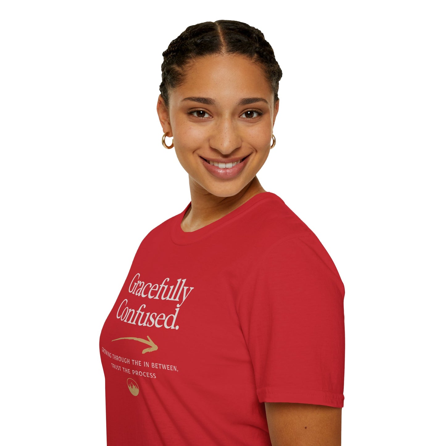 Gracefully Confused Tee — Inspirational Graphic T-Shirt ("Grow Through The Detours")