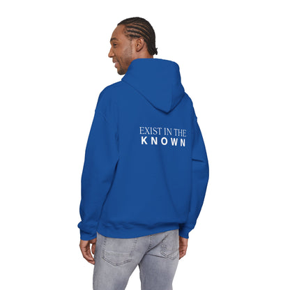 Exist in the Known Hoodie — Minimalist Typography Unisex Pullover