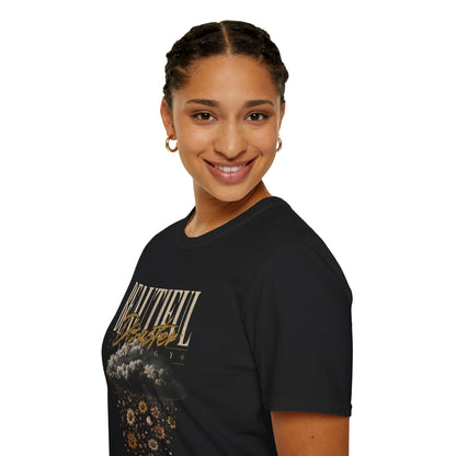 Beautiful Disaster Energy Flow T-Shirt – Floral Rain Cloud Graphic Tee, For Her