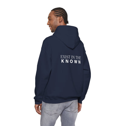 Exist in the Known Hoodie — Minimalist Typography Unisex Pullover