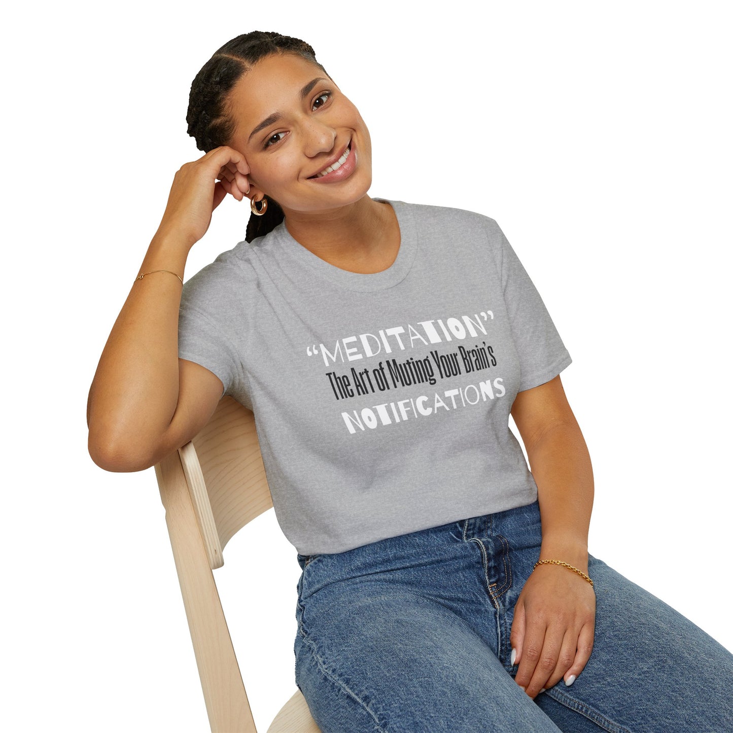 'MEDITATION' The Art Of Muting Your Brain's Notification - Mindful Mute Tee
