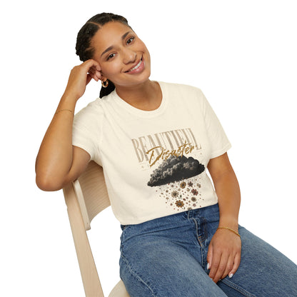 Beautiful Disaster Energy Flow T-Shirt – Floral Rain Cloud Graphic Tee, For Her