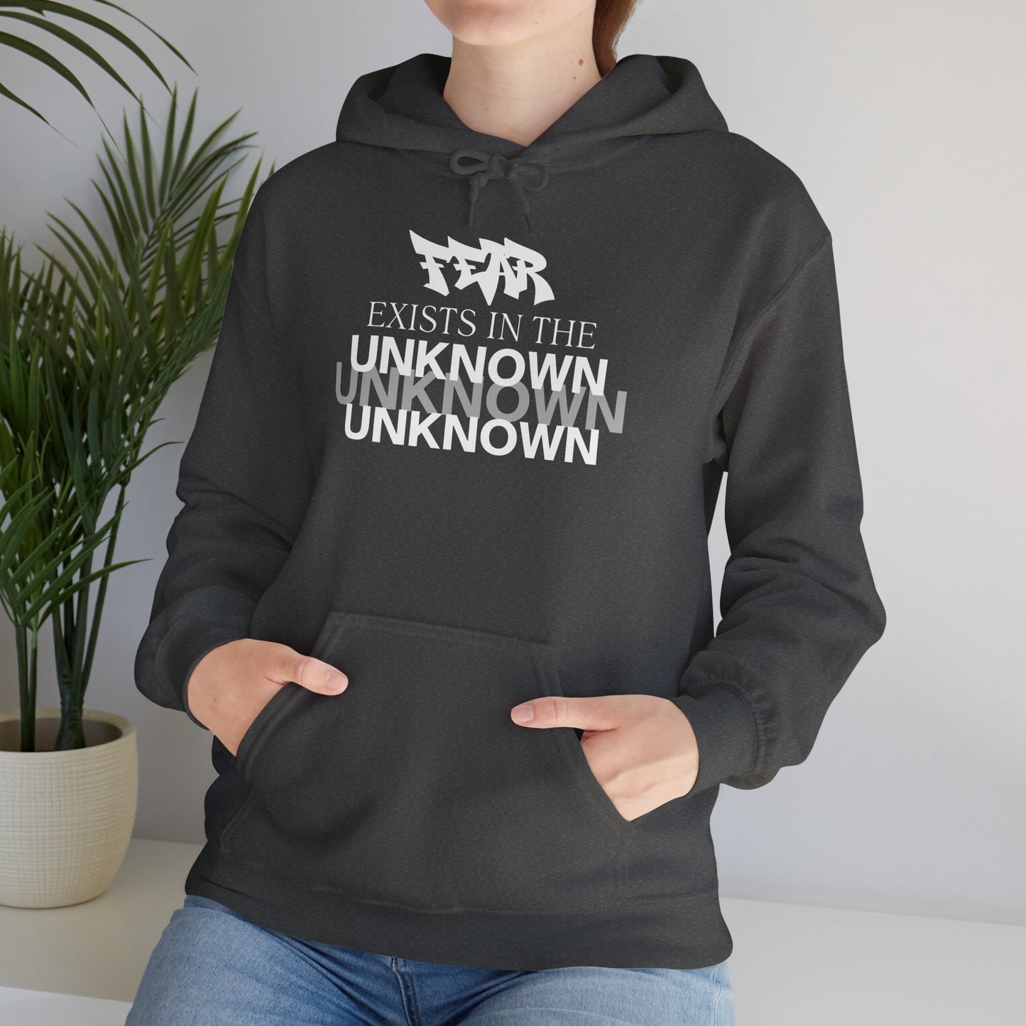 Exist in the Known Hoodie — Minimalist Typography Unisex Pullover