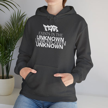 Exist in the Known Hoodie — Minimalist Typography Unisex Pullover
