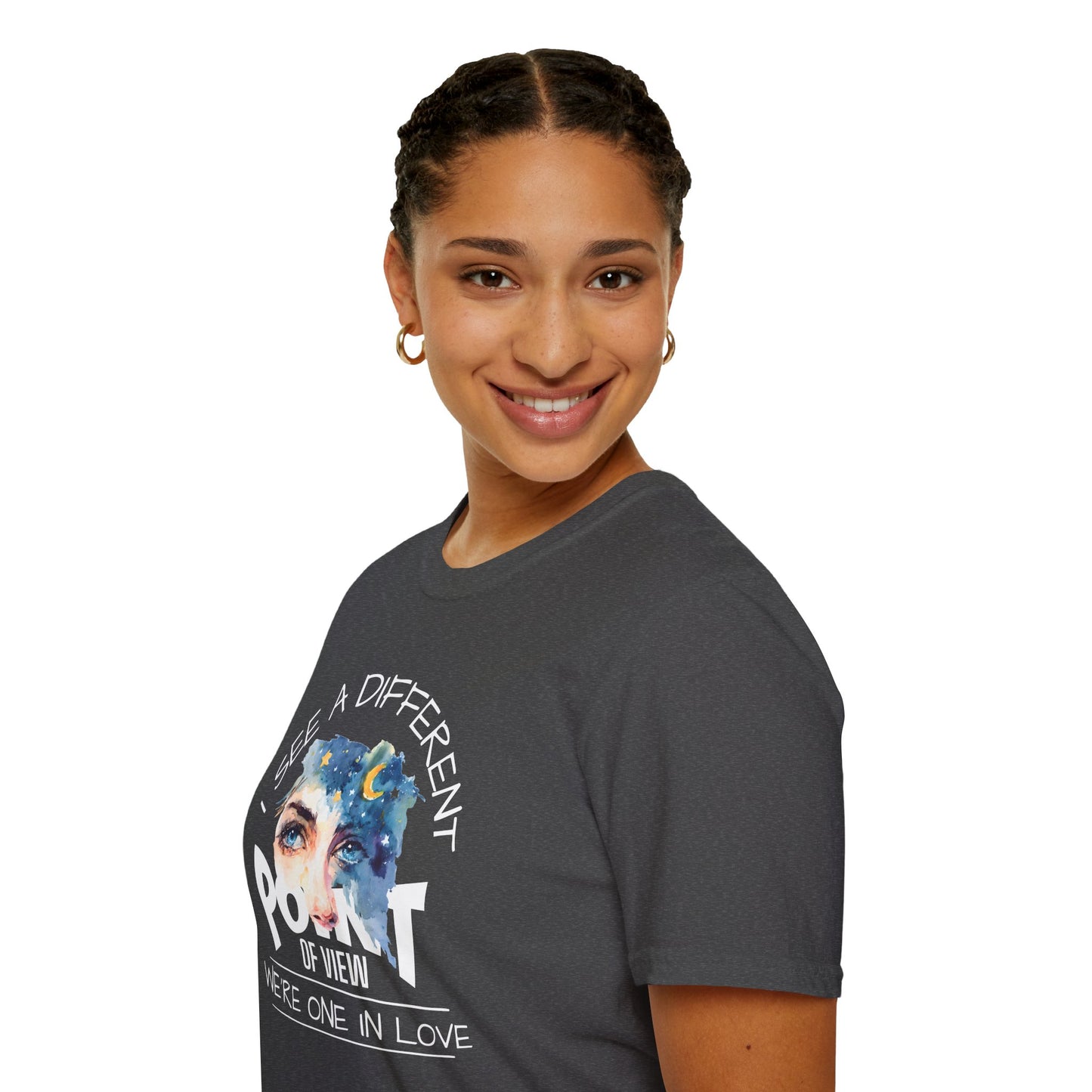 T-Shirt — "I See a Different Point of View" Artistic Face Graphic Tee
