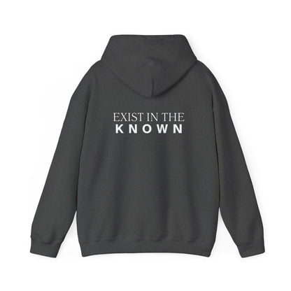 Exist in the Known Hoodie — Minimalist Typography Unisex Pullover