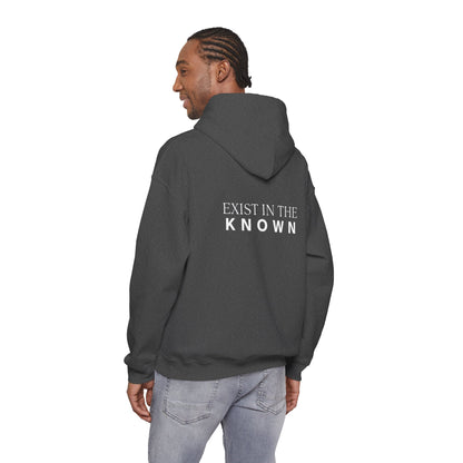 Exist in the Known Hoodie — Minimalist Typography Unisex Pullover