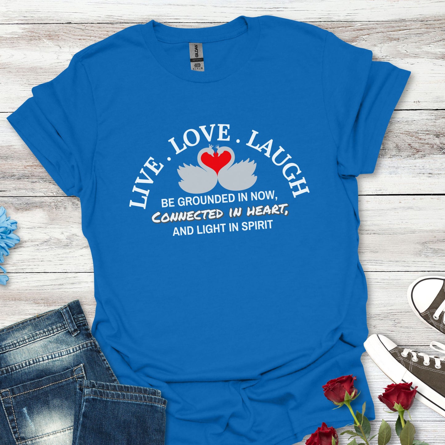 Live Love Laugh (Twin-Swan) Unisex T-Shirt