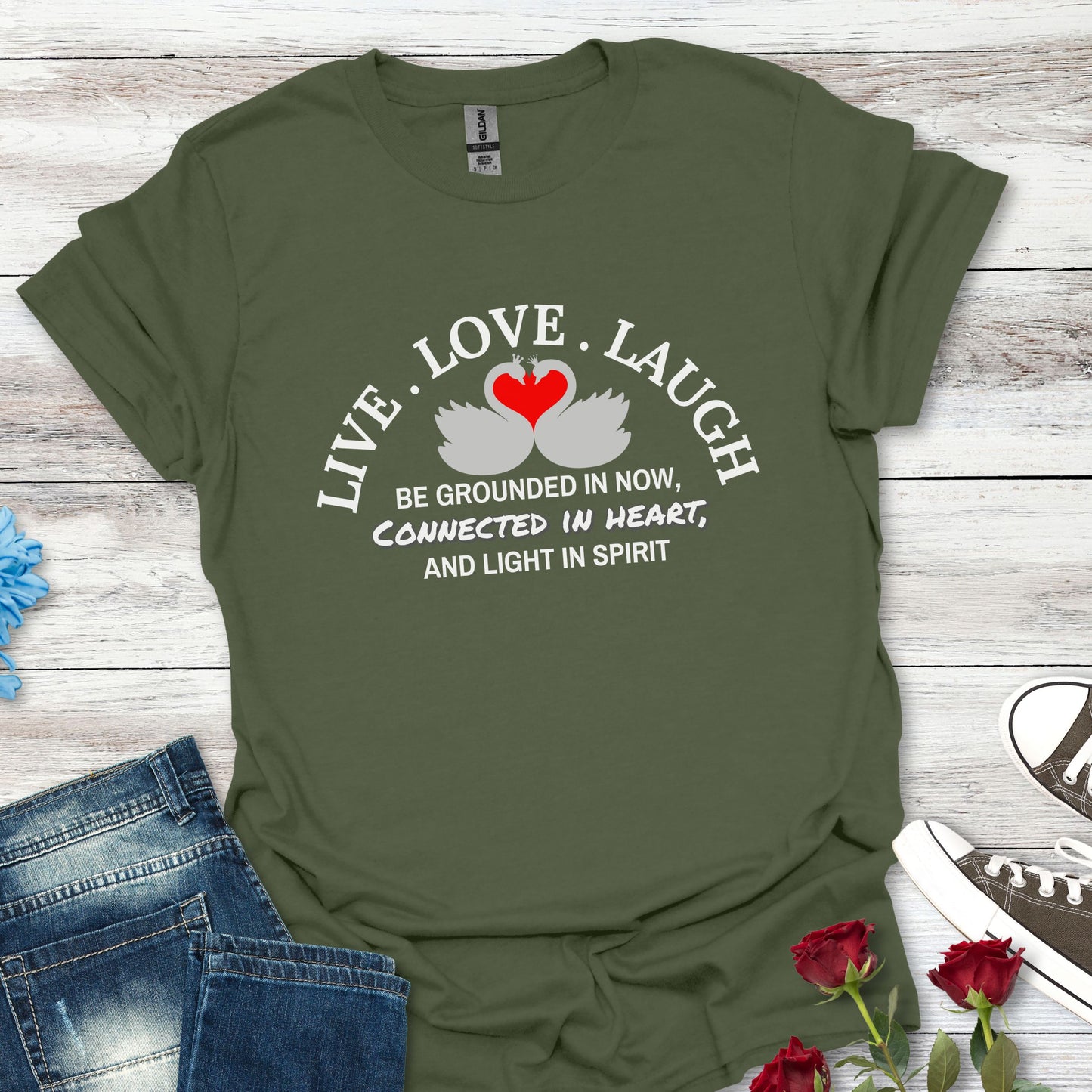 Live Love Laugh (Twin-Swan) Unisex T-Shirt