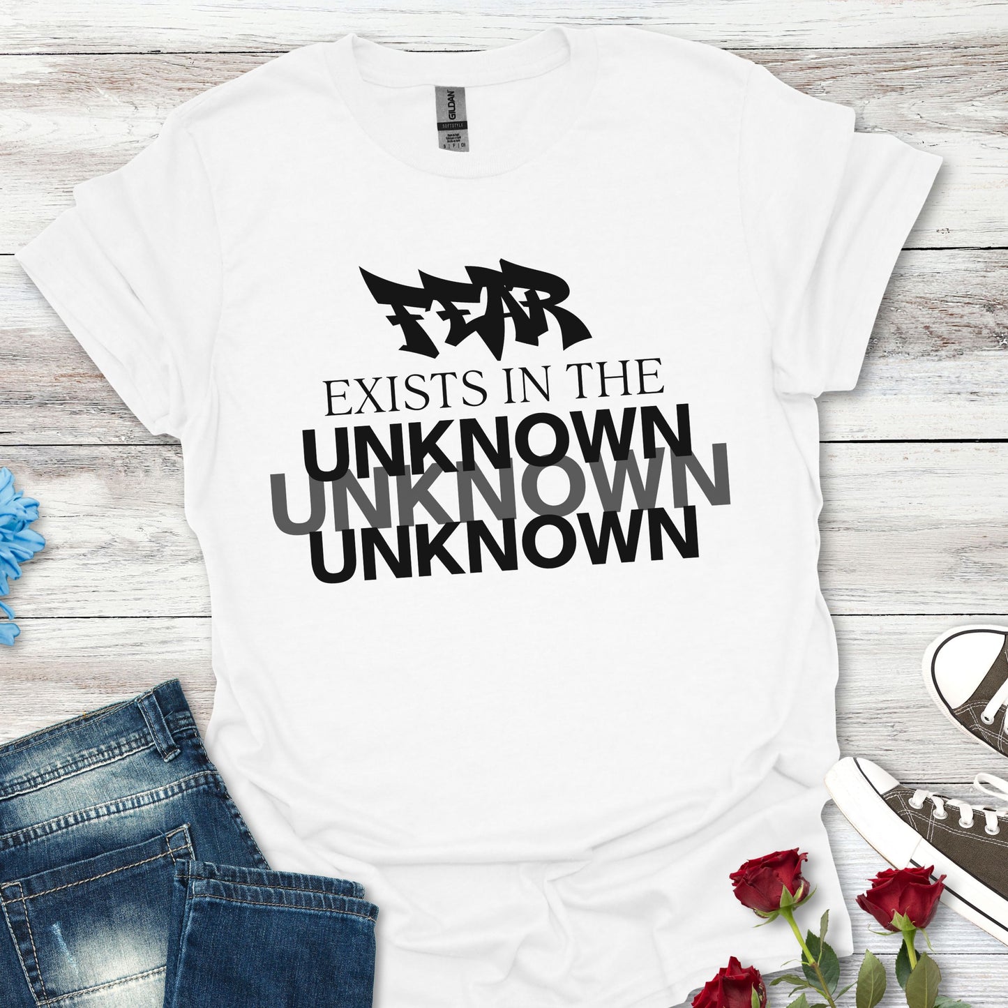 Exist in the Known T-Shirt — Motivational Minimalist Graphic Tee