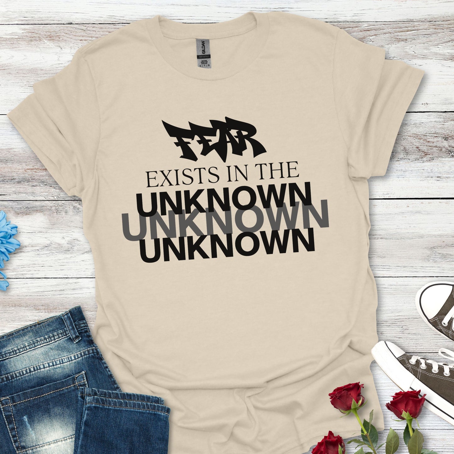 Exist in the Known T-Shirt — Motivational Minimalist Graphic Tee