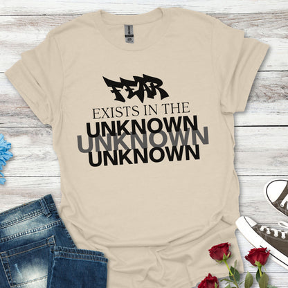 Exist in the Known T-Shirt — Motivational Minimalist Graphic Tee