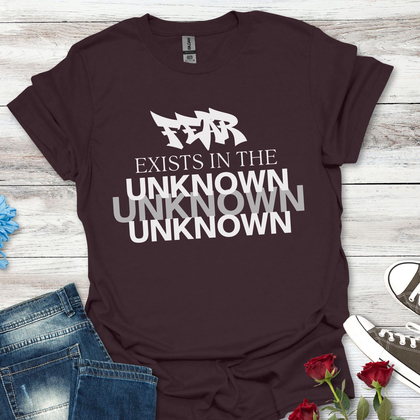 Exist in the Known T-Shirt — Motivational Minimalist Graphic Tee
