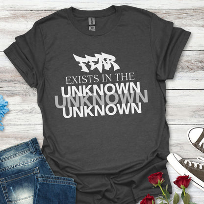 Exist in the Known T-Shirt — Motivational Minimalist Graphic Tee