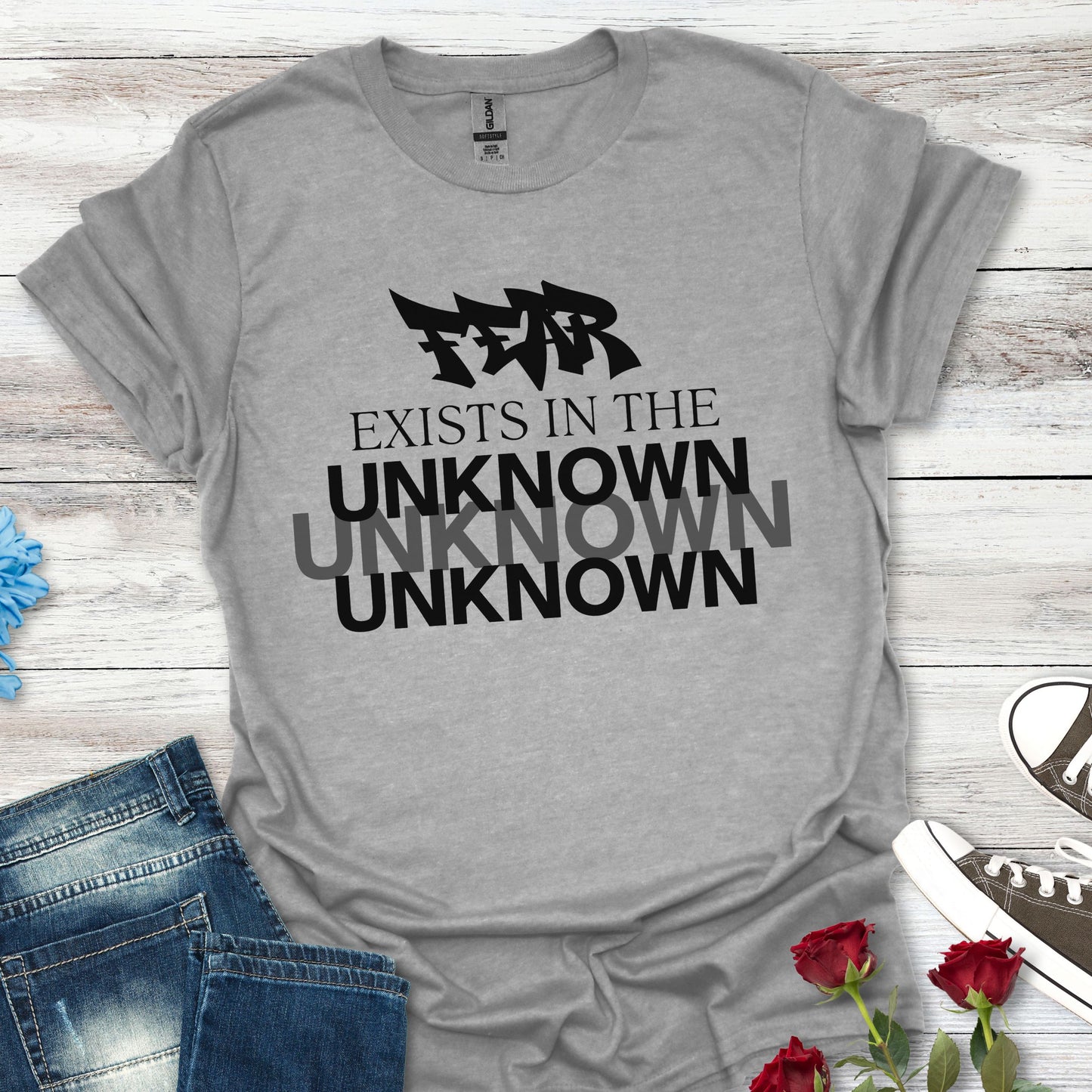 Exist in the Known T-Shirt — Motivational Minimalist Graphic Tee