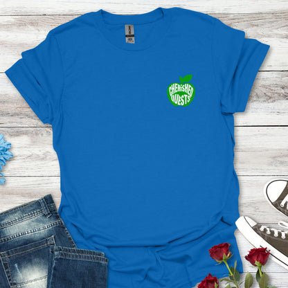 Apple of My Heart T-Shirt — Green Apple Graphic "Cherished Quests" Tee