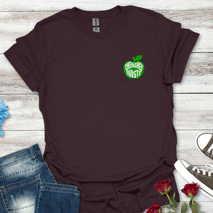 Apple of My Heart T-Shirt — Green Apple Graphic "Cherished Quests" Tee