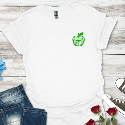 Apple of My Heart T-Shirt — Green Apple Graphic "Cherished Quests" Tee