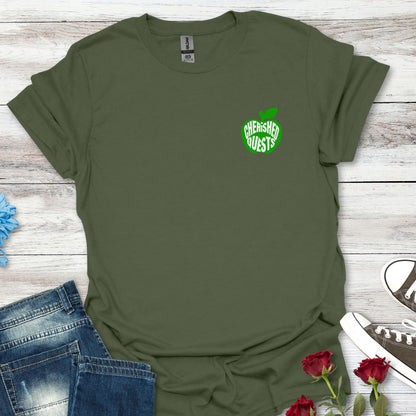 Apple of My Heart T-Shirt — Green Apple Graphic "Cherished Quests" Tee