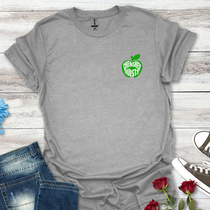 Apple of My Heart T-Shirt — Green Apple Graphic "Cherished Quests" Tee