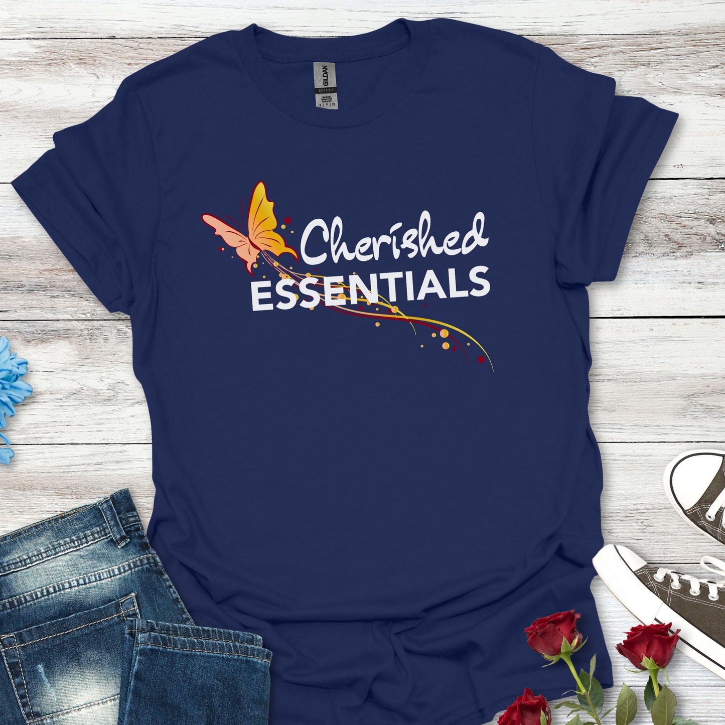 Cherished Essentials T-Shirt For Her – Butterfly Graphic Tee