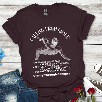 Falling From Grace Graphic T-Shirt – 'Clarity Through Collapse' Vintage Angel Tee
