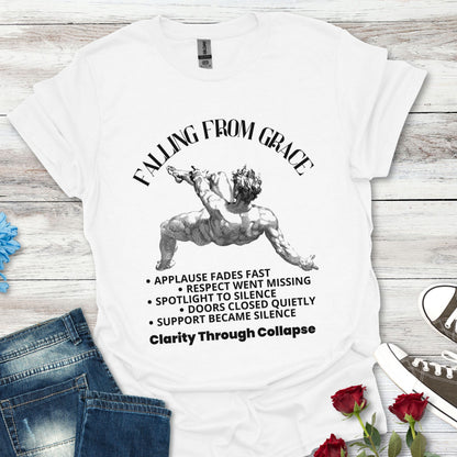Falling From Grace Graphic T-Shirt – 'Clarity Through Collapse' Vintage Angel Tee