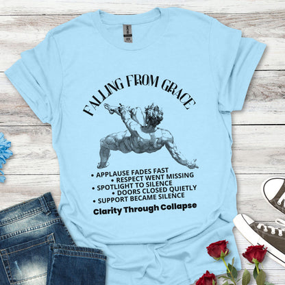 Falling From Grace Graphic T-Shirt – 'Clarity Through Collapse' Vintage Angel Tee