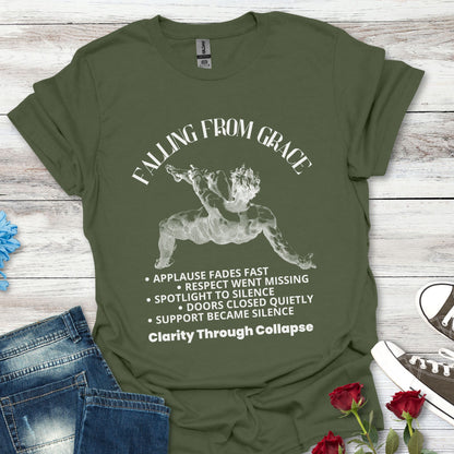 Falling From Grace Graphic T-Shirt – 'Clarity Through Collapse' Vintage Angel Tee