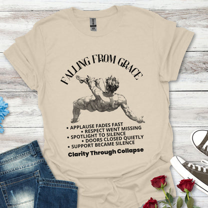 Falling From Grace Graphic T-Shirt – 'Clarity Through Collapse' Vintage Angel Tee