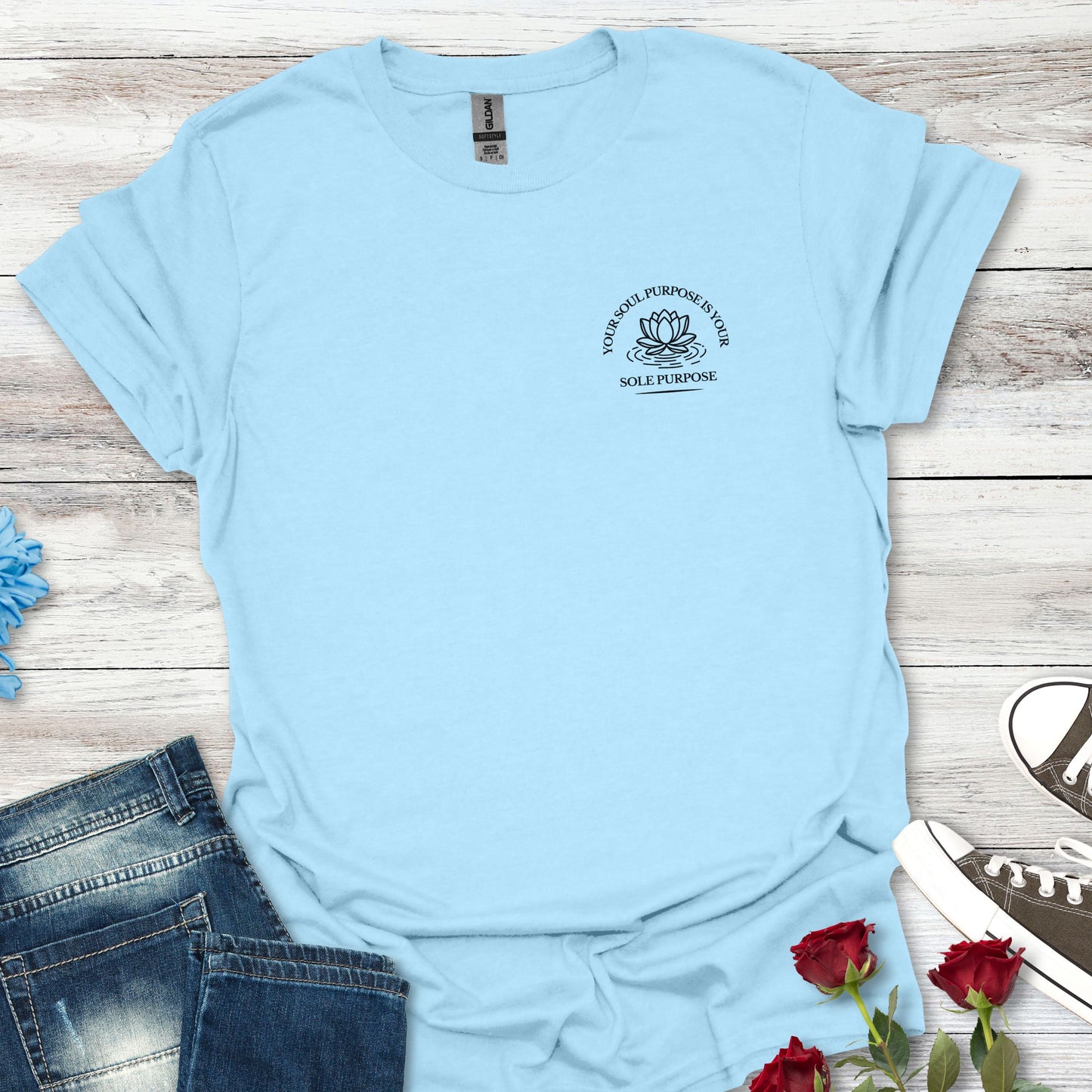 Your Soul Purpose Is... Pocket Floral T-Shirt — Vintage Botanical Graphic Tee
