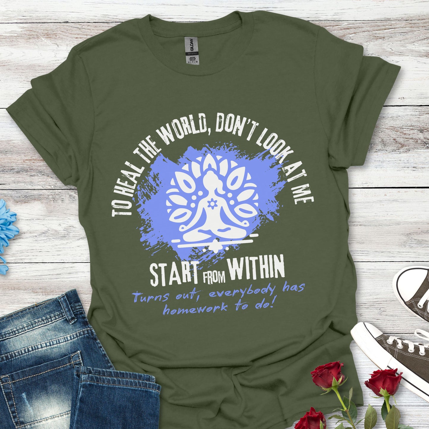 Healing Starts Within T-Shirt — Mindfulness Yoga Tee