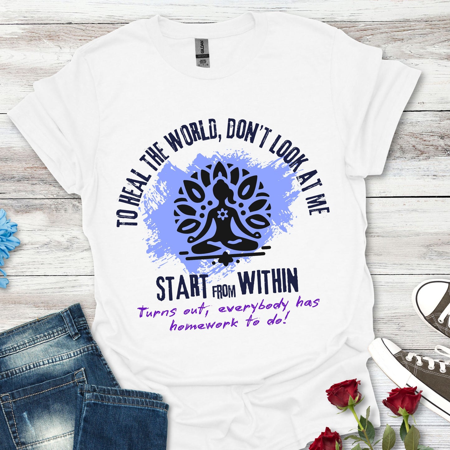 Healing Starts Within T-Shirt — Mindfulness Yoga Tee