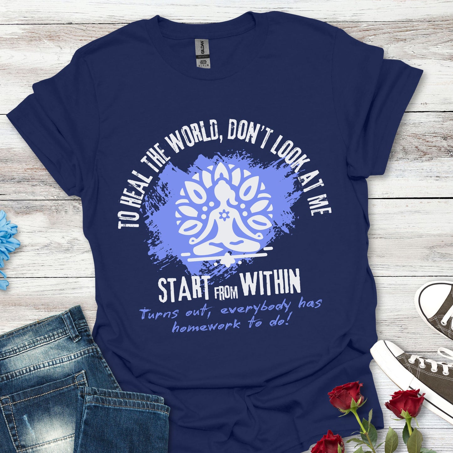 Healing Starts Within T-Shirt — Mindfulness Yoga Tee